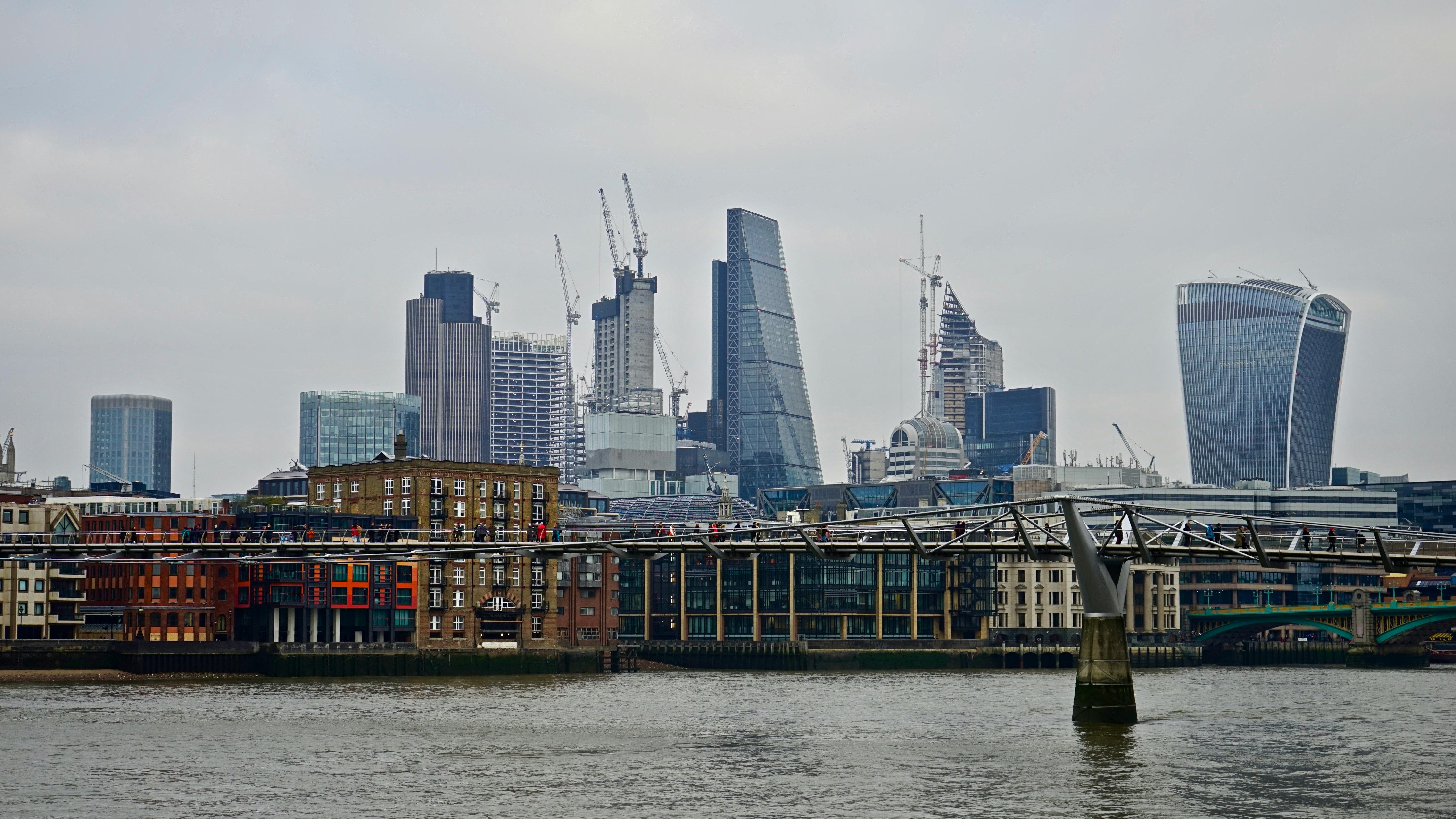 Modern London skyscrapers including The Shard